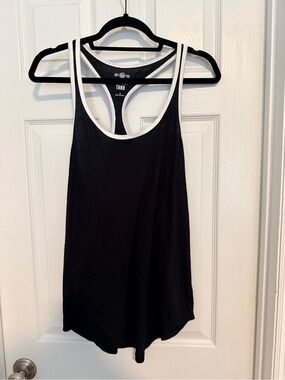 SO Black Tank Top with White Trim Racerback
